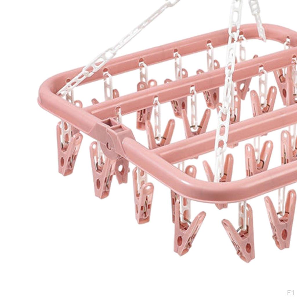 Сушилка для одежды, вешалка для носков, 32 зажима, вешалки для домашнего хранения, подвесная корзина для нижнего белья