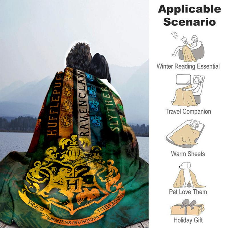 Harry Potter Hogwarts House Crests Wall Scroll DecorPrint Blanket, Soft Blanket For Sofa Office Bed And Travelling Daughter Birthday Gift es