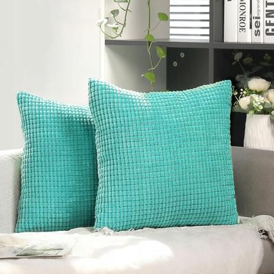 Decorative Corduroy Pillowcases 40x40 for Pillows Set of 2 Decoration
