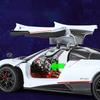 1/24 Pagani Huayra BC Суперкар Сплав Литой Игрушечная Модель Машины Звук и Свет Оттягивание Назад Детская Игрушка Предметы Коллекционирования Подарок на День Рождения
