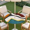 Outdoor Round Table Cover With Umbrella Hole Elastic Edge Waterproof Patio Dining Tablecloth Garden Terrace