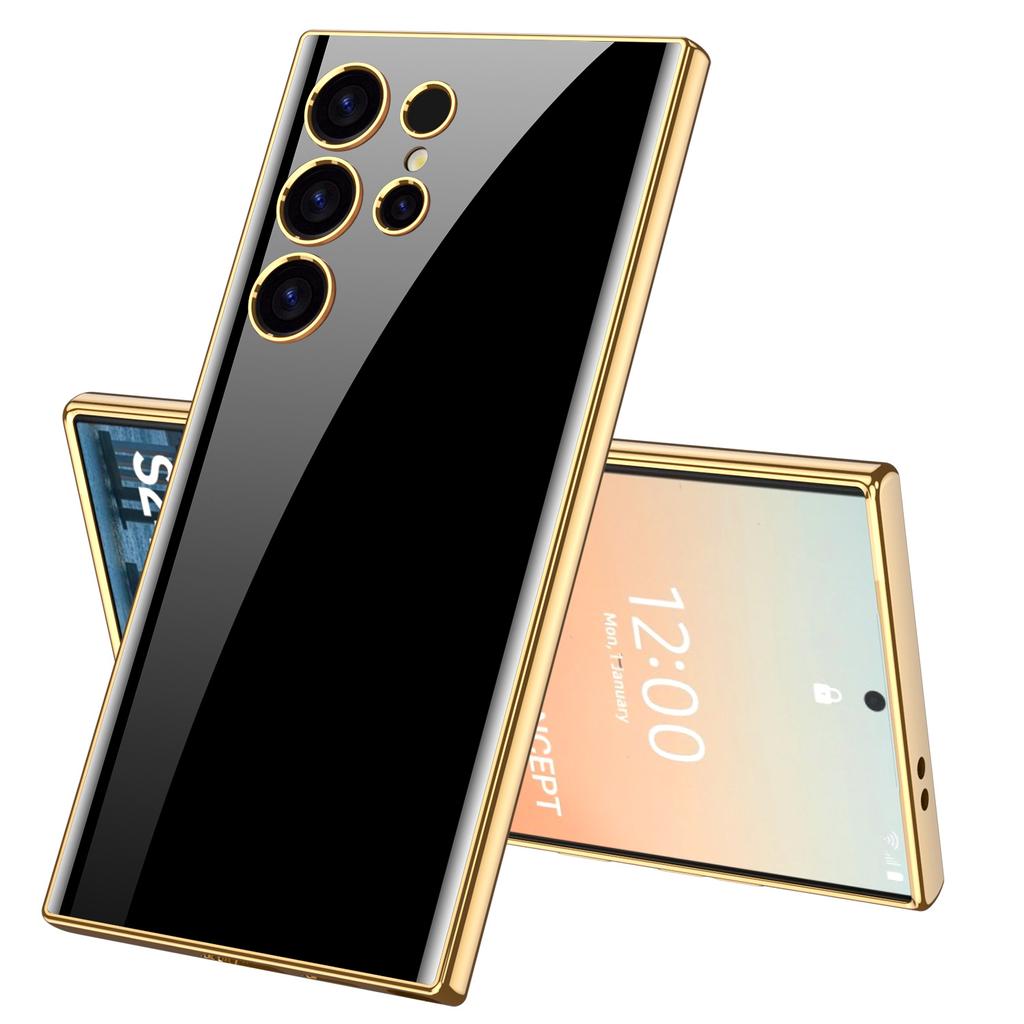 Для Samsung Galaxy S24 S23 Ultra Plus чехол роскошный гальванизированный окрашенный узор глянцевое стекло ударопрочный твердый чехол аксессуары
