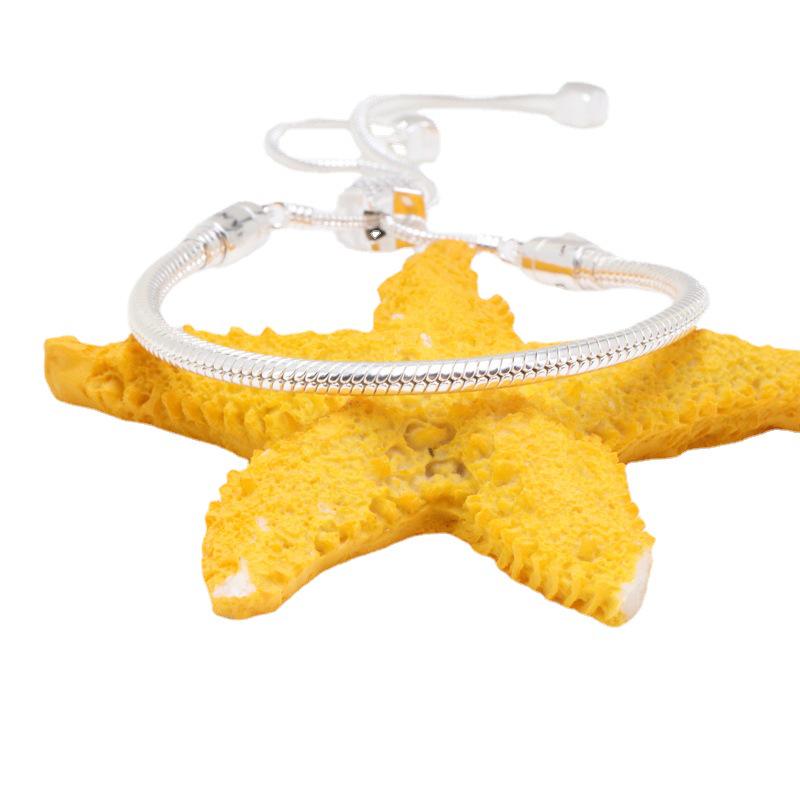 European-American Heart-Shaped Retractable Bracelet for Women - New Pandora Style Sliding Buckle, Perfect Christmas Gift