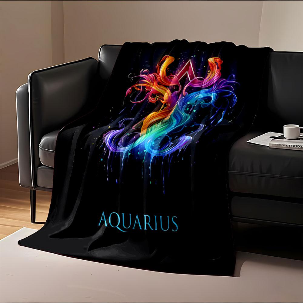Aquarius Rainbow Art Blanket for all seasons blanket lunch break throw gift