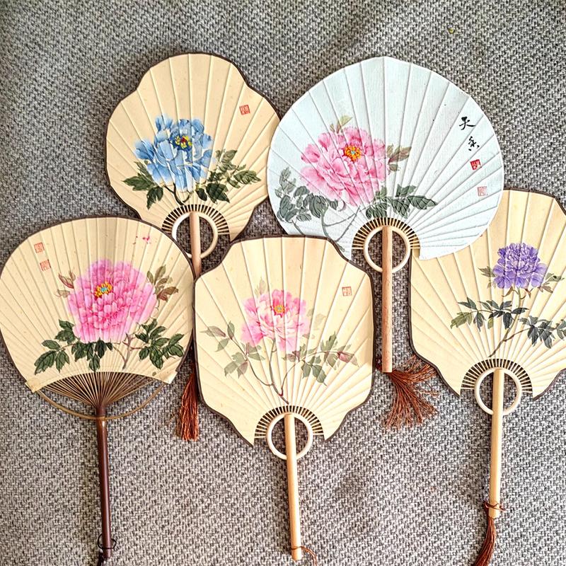 Элегантный и уникальный традиционный простой веер DIY искусство ручная роспись круглый квадратный высококачественная рисовая бумага