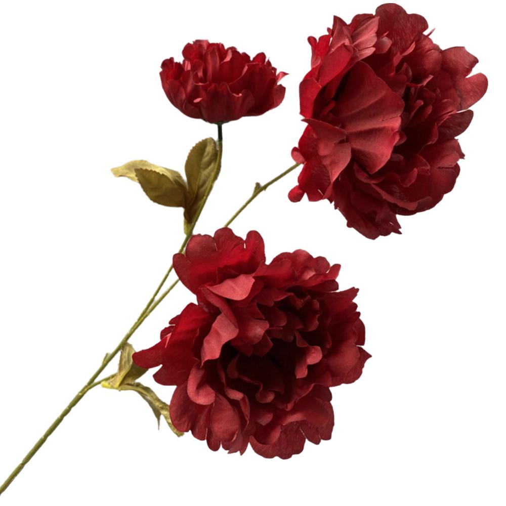 Многоцветный Пион Искусственный Цветок 3 Головки Листья Реалистичные Цветы Шелковые Лепестки Цветочная Композиция Искусственный Цветок Пион