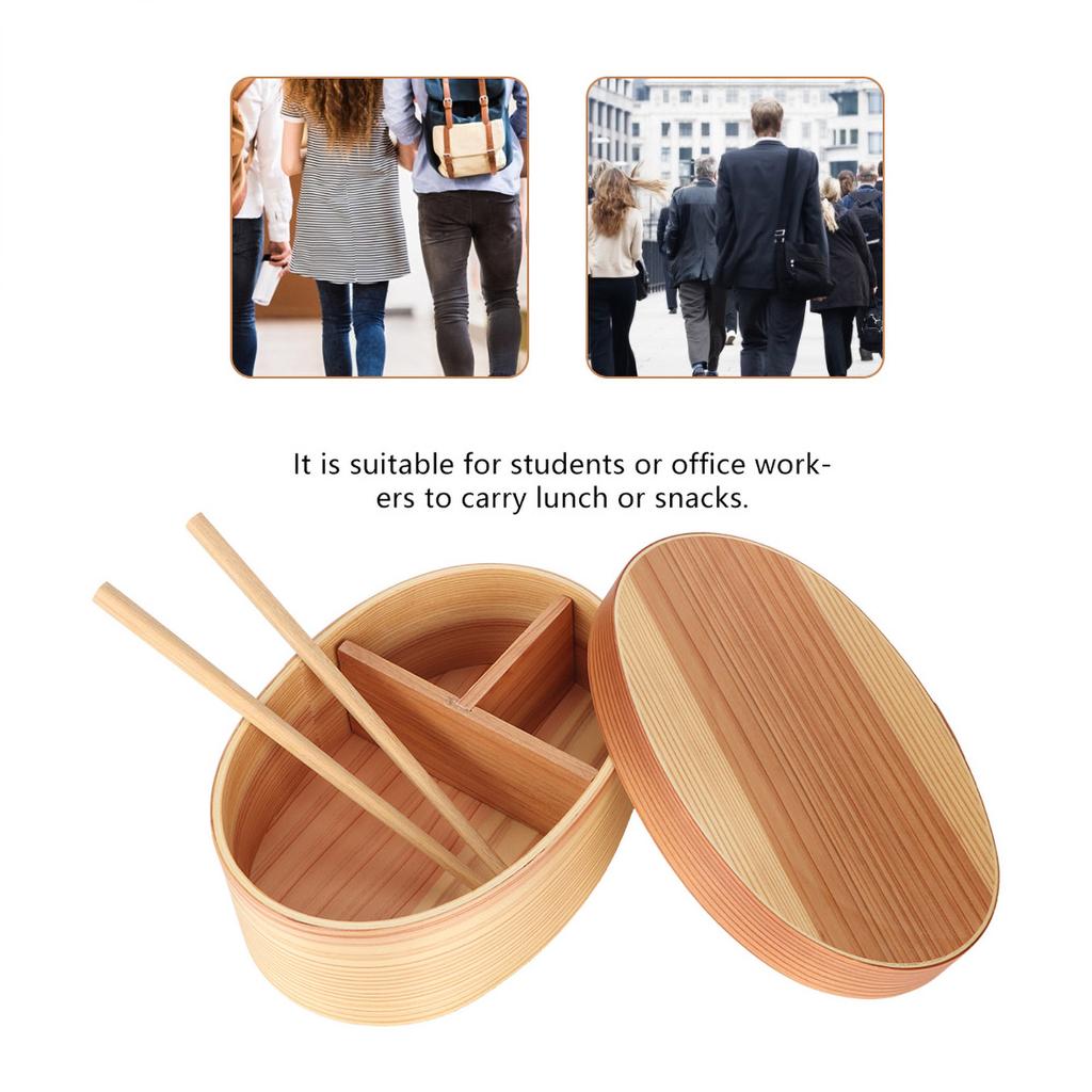 1-слойная коробка для бенто, деревянная коробка для ланча, деревянная посуда для суши, миска, контейнер для еды