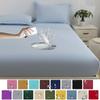 New Super Waterproof Bed Fitted Sheet Mattress Cover Bedding Adjustable Protector Cover Deep Pocket Bed Cover Waterproof Solid Bedspread
