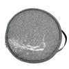 Round Telescopic Fan Storage Bag Large Capacity Outdoor Fan Hand Bag Folding Waterproof Fan Case with Double Zipper Mesh Pocket