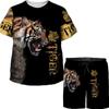 Tiger T Shirt Kids Clothes Children Summer Fashion Short Sleeve Tracksuit Set Animal 3D Printed Boys Cute Girl Tees/Shorts/Sets