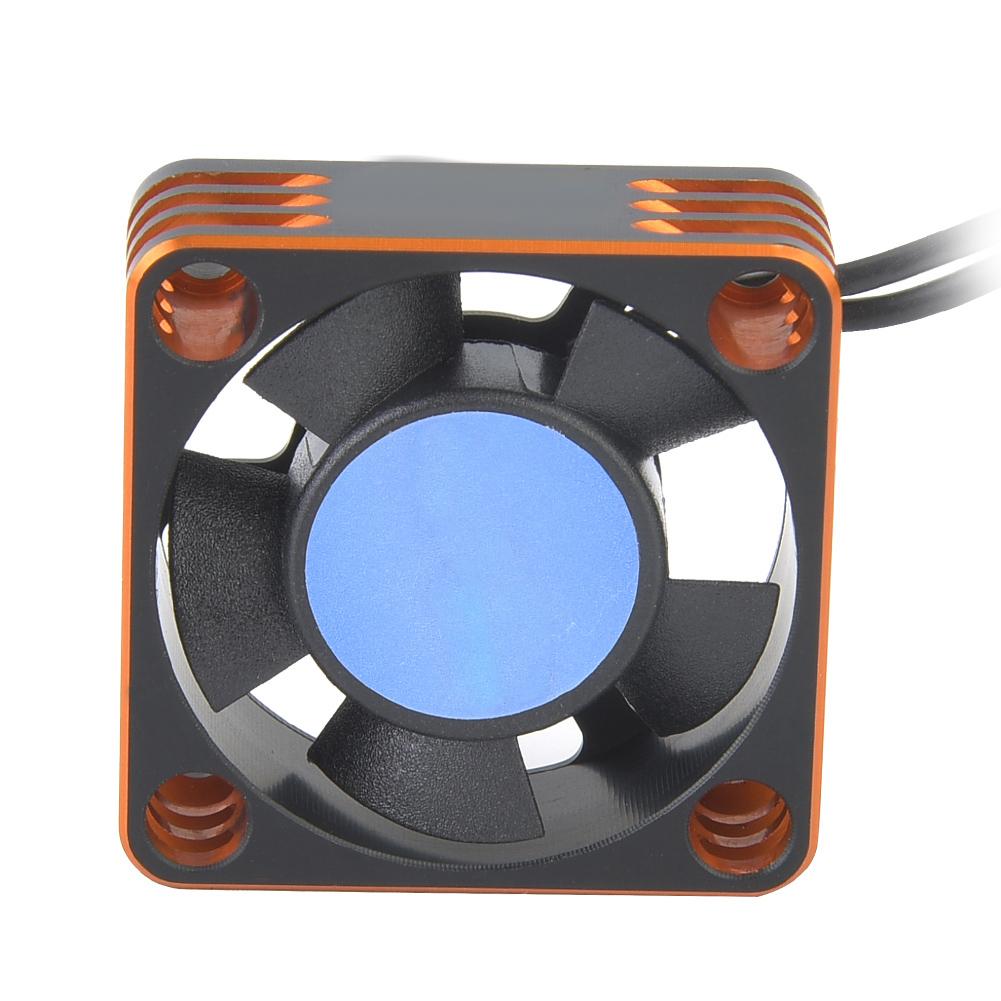Metal 504 Motor ESC Cooling Fan Heat Sink RC Car Accessory Upgrade Parts (Orange Black)