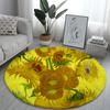 Круглый напольный коврик с узором лотоса, пейзажная живопись, ковер с принтом, украшение для дома, гостиной, спальни, напольный коврик, дверной коврик