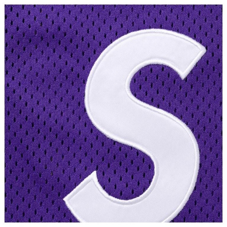 Supreme Shop S Logo Baseball Henley Purple - Los Angeles