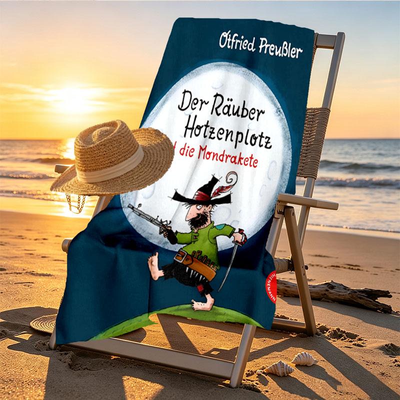 Der Rauber Hotzenplotz Print Beach Towel Design, Soft, Lightweight. for Home Bathroom, Spa, Pool, Yoga, Surfing, Camping, Gift for Family, Friend