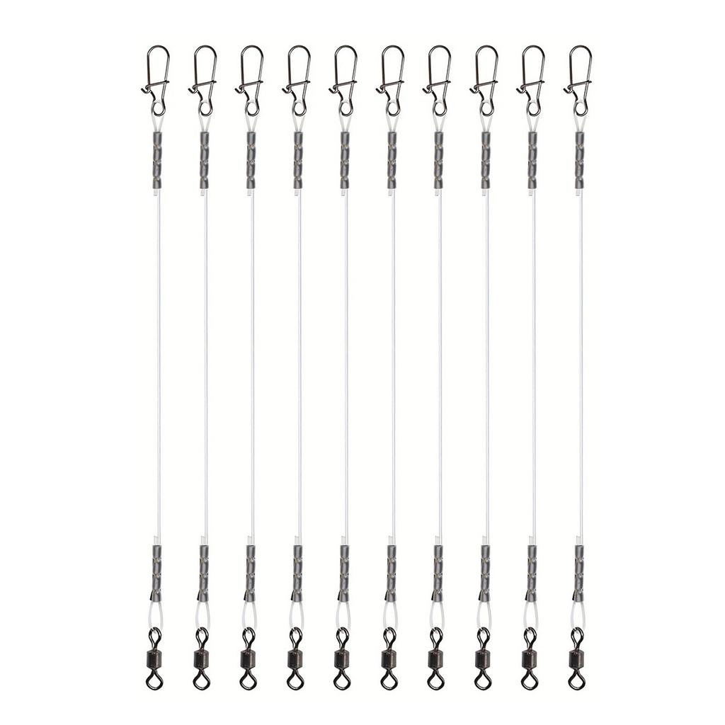 Набор флюорокарбоновых поводков для морской и пресноводной рыбалки. Поводковая леска с вертлюжком и застежкой. Флюорокарбоновые рыболовные поводки