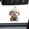 Cute Puppy Pendant Car Mirror Hanging Ornament Acrylic Dog Keychain Christmas Tree