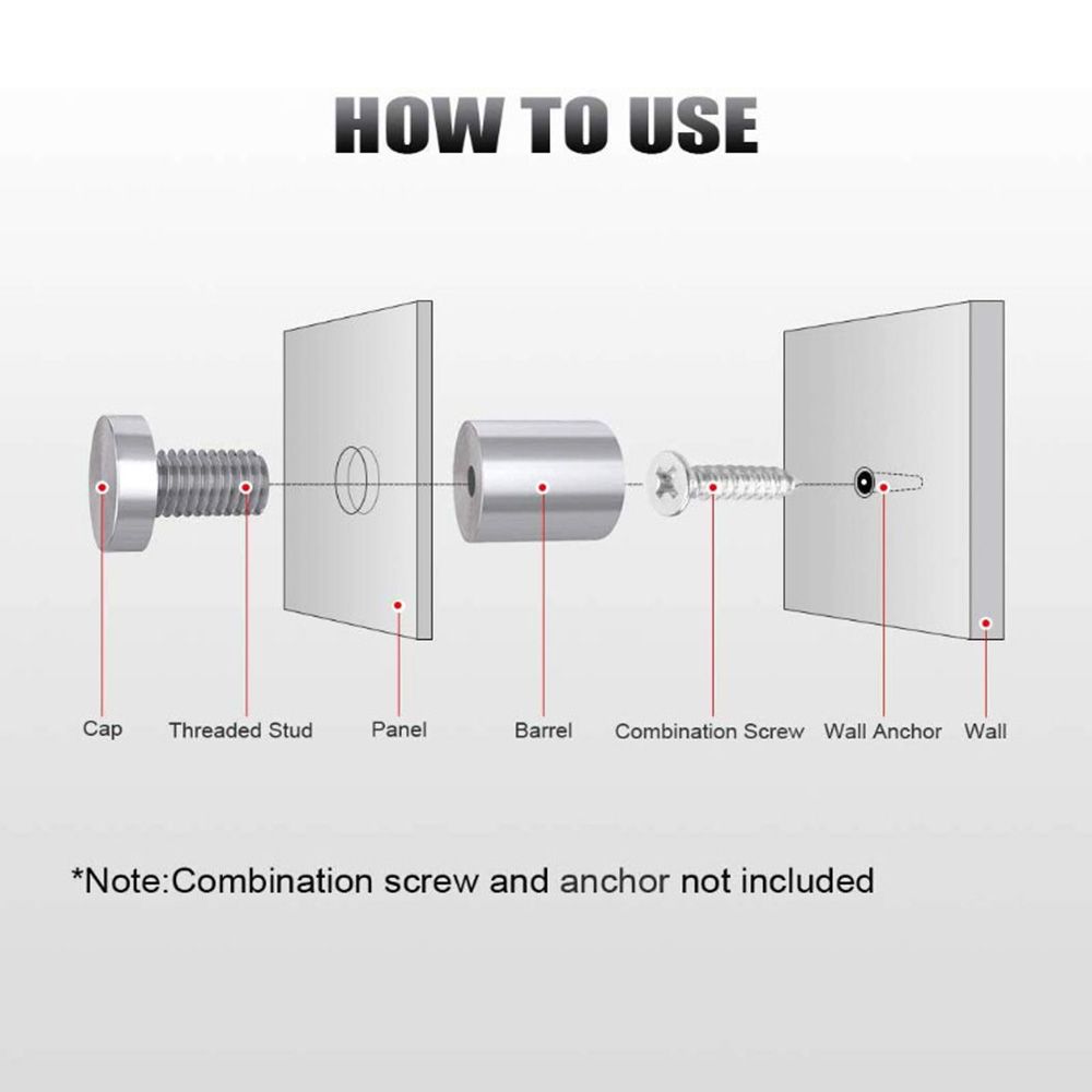 Винты для крепления билбордов Рекламные дистанционные держатели Штифты Гвозди для крепления рекламных щитов Стеклянные крепежи