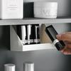 Wall Mounted Storage Rack Bathroom Kitchen Sundries Organizer Holder Cosmetics Storage Tray Makeup Organizer Self Adhesive Shelf