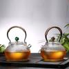 Household Glass Teapot High Temperature Resistant Tea Set Handmade Hammered Texture Flower Teapot with Handle To Make Teapot