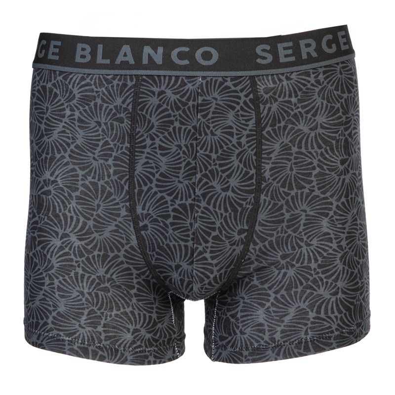 Set of 2 Grey Boxers with Floral Print and Plain for Men SERGE BLANCO