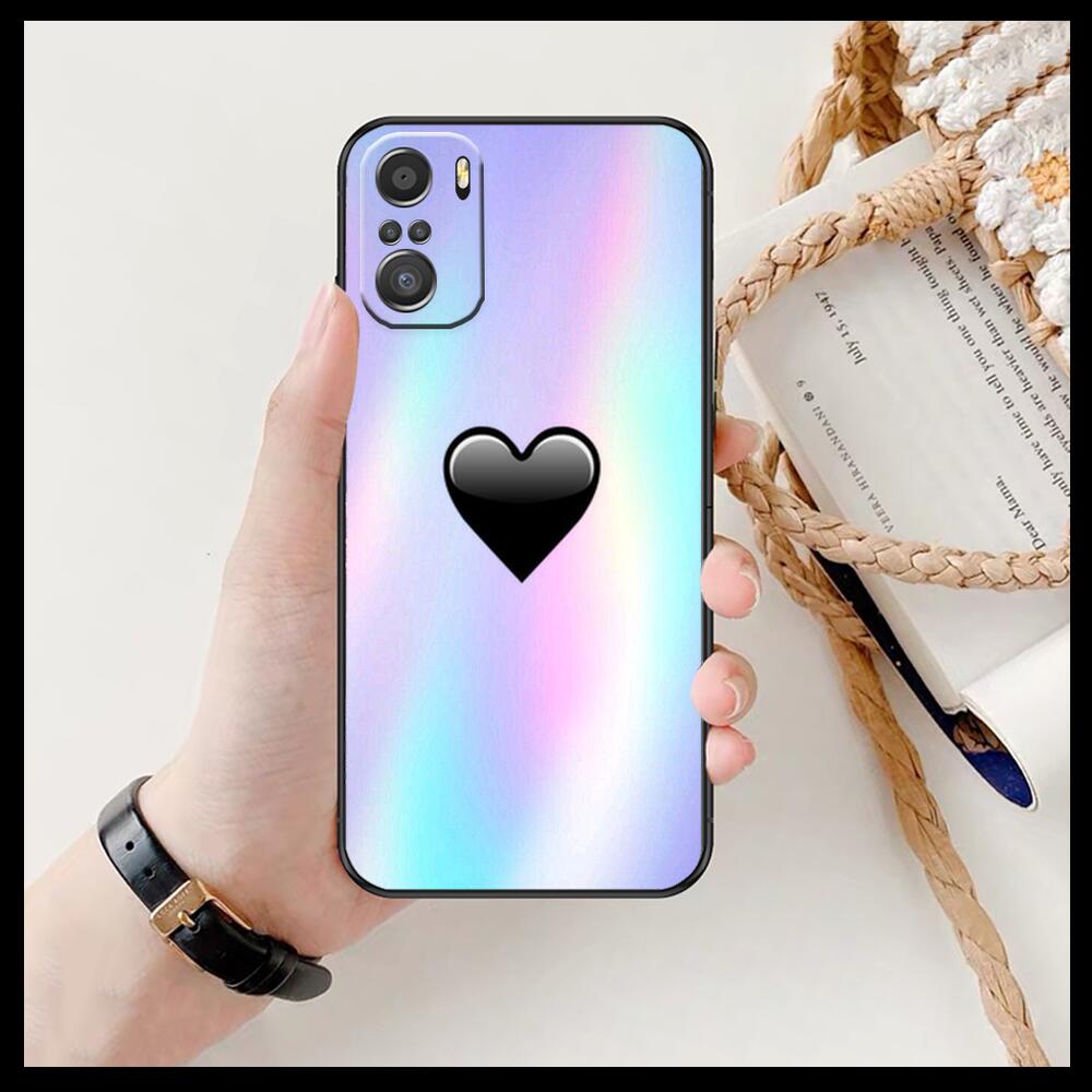 Мягкий черный чехол для телефона с сердечком для Xiaomi Redmi Note 10S 10 9T 9S 9 8T 8 7S 7 6 5A 5 Pro Max