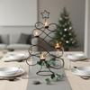 Świecznik Choinka Metalowy Czarny Stojak na Świeczki Świece Tealight 49 cm