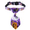 New Pet Cat Collar Halloween Woven Cat Collar Pumpkin Ghost Bow Tie Removable Cat Collar Holiday Cosplay Decoration with Bell