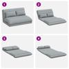 Adjustable Floor Footstool Light Grey Fabric