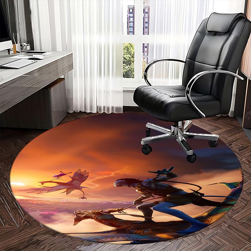 Avatar Fantasy Artwork Chair Mat - Round Carpet for Home Decor, Office Use, Gift Idea - Fits Various Rooms Including Bedroom and Living Room0200b