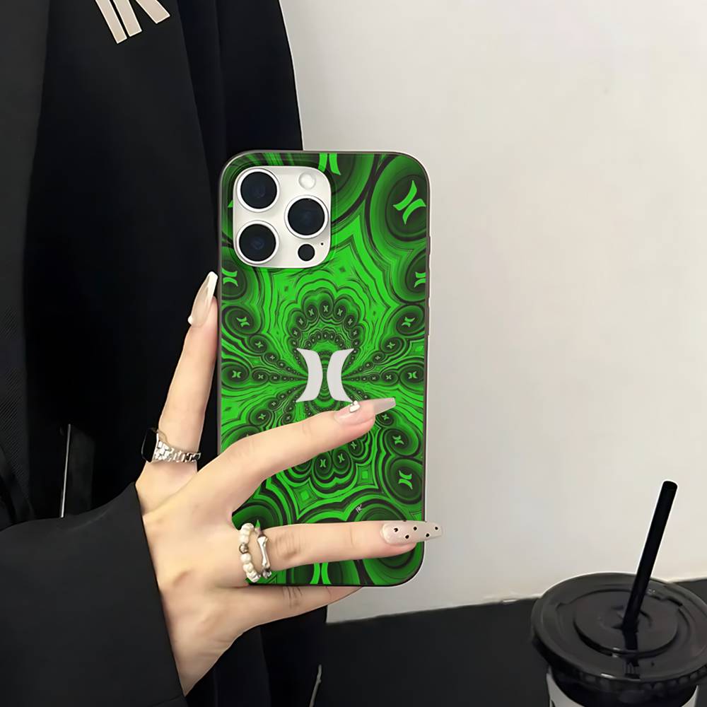 Классический Известный Бренд Логотип H-HurleyS Для IPhone 16 15 14 13 12 11 17 Pro Max Plus Волна Гофрированный Чехол для Телефона Противоударная Крышка