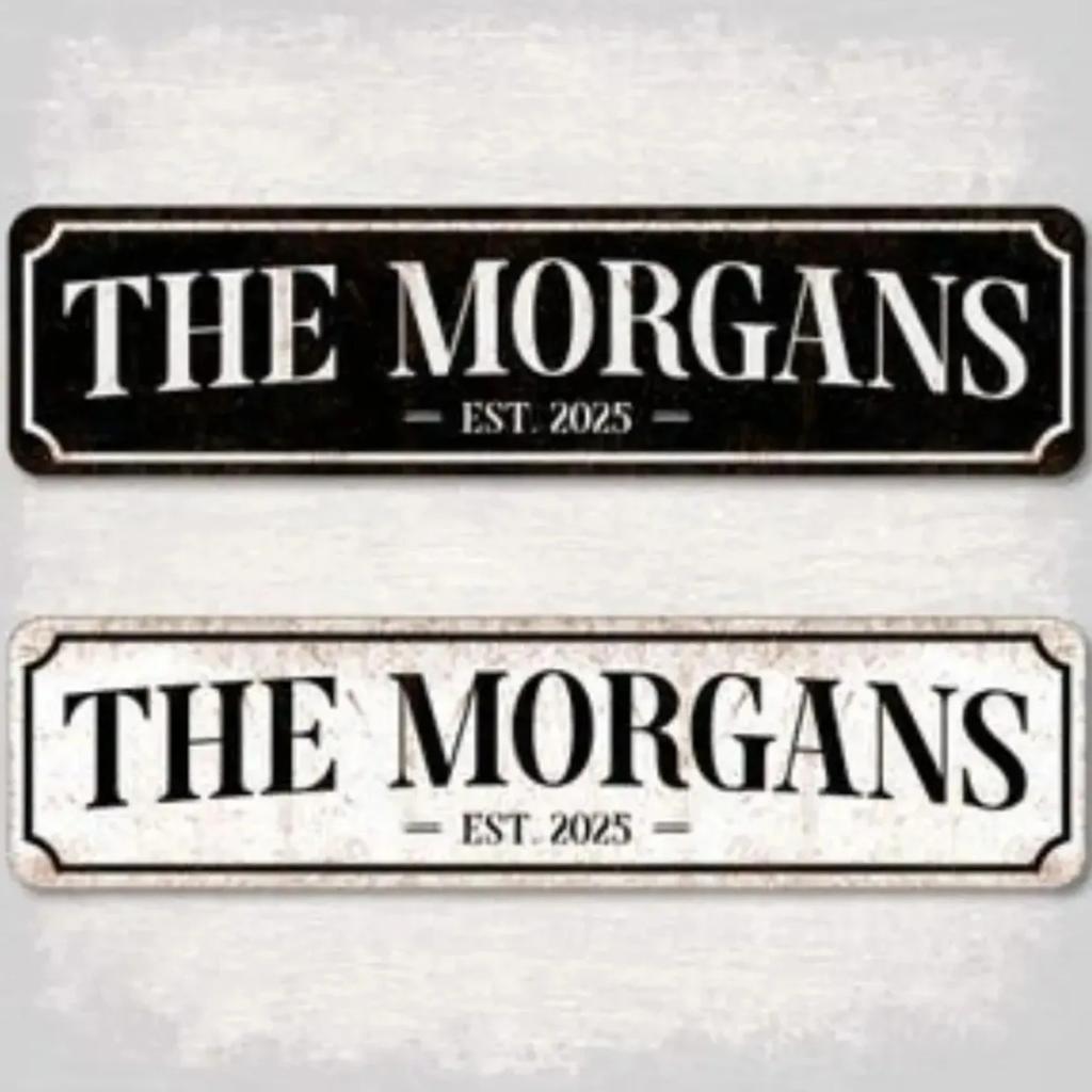 1pc Custom Family House Vintage Metal Tin Sign 40x10 cm Retro Home Car Wall Decor