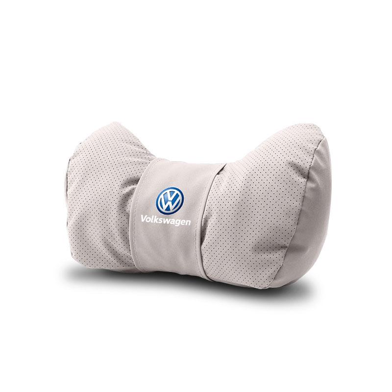 Car Seat Headrest Suede Soft Cotton Pillow Core Neck Pillow For VW Golf Amarok T5 Phaeton GTI Teramont ID3 Car Interior keychain zr4