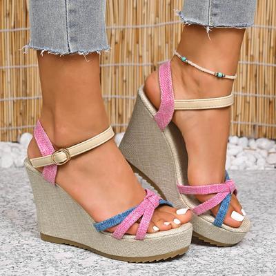 Модная повседневная обувь для вечеринок, босоножки на высоком каблуке, женские босоножки на танкетке, платформа, новая летняя обувь 2025, модные каблуки, гладиаторские сандалии