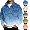 Men's Casual 1/4 Zip Stand Collar Sweatshirt with Leopard Print for Everyday Wear