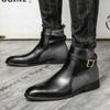 Mens Shoes Casual Leather Men Ankle Boots Winter Wedding Dress Boots Versatile Men Business Footwear British Style Chelsea Boots