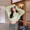 Осенне-зимний мягкий восковой мохеровый свитер женский короткий дизайнерский чистое имитация норки бархатный вязаный свитер топ