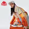 Kappa Fashion Board Shoes New Men's and Women's Color blocked Bread Shoes Leather Surface White Shoes