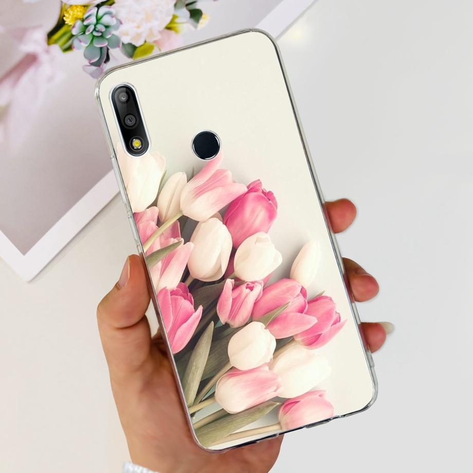 Phone Case For Asus Zenfone Max Pro M2 ZB631KL ZB633KL Silicone Soft Cover Transparent  Capa Flower Jelly Girl Bumper asus ZB631