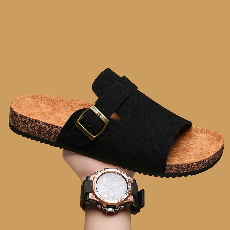 Новое поступление Новые мужские монки с ремешком Уличные пробковые тапочки Мужские летние сандалии с открытым носком Chanclas De Hombre