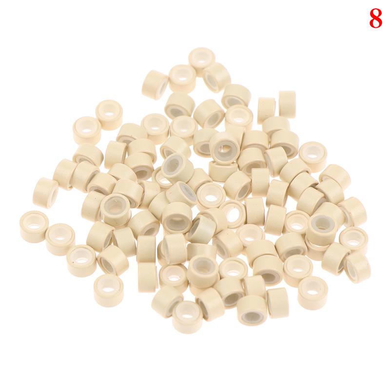 100 шт. 5,0*3,0*3,0 мм Микро силиконовые кольца/звенья/бусины с подкладкой МИКРО Кольцо Звено Обжимные бусины Инструменты для наращивания волос
