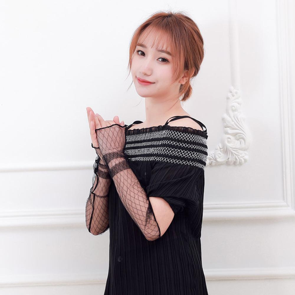 Thin UV Arm Warmers Sunscreen Long-Sleeved Driving Gloves Sun Protection Sleeves Mesh Lace Gloves