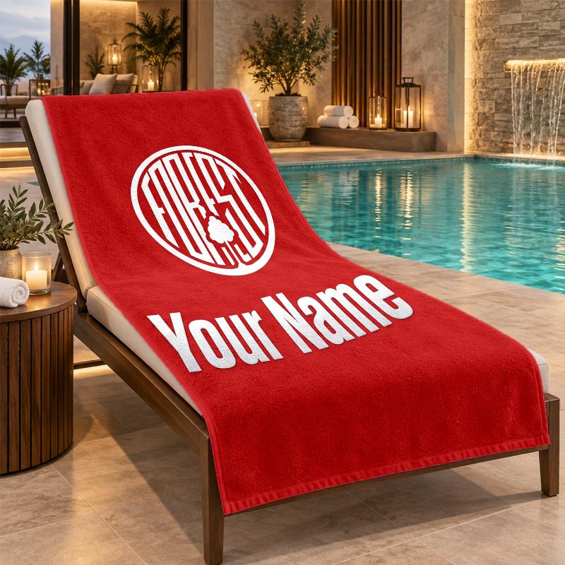Custom Name Nottingham Forest Beach Towel Personalized Text Soft Towel Swimming Travel Bath Gift