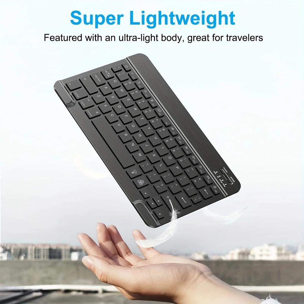 Мини-клавиатура с 78 клавишами и беспроводной связью Bluetooth для ПК, iPad, планшетов Samsung и Lenovo — компактная и портативная для игр и повседневного использования