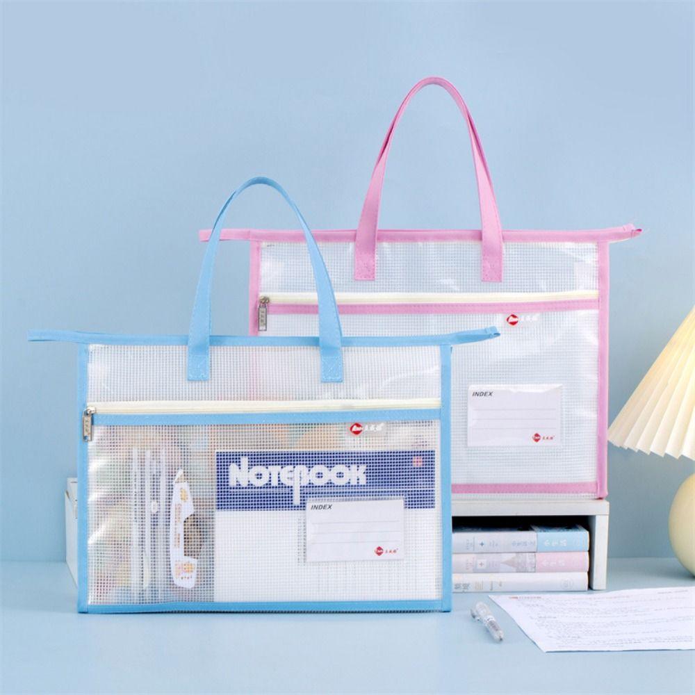 Multi-layer Zipper Pouch Bag Clear Data Document Bag A3/A4 File Storage Bag Book Storage Bag