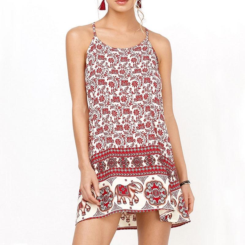 Elegant Women Summer Sleeveless Spaghetti Strap Evening Cocktail Beach Mini Dress