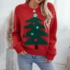 Plus Size Christmas Tree Women's Knit Sweater 2024 Autumn and Winter New Round Neck Pullover Christmas Day Sweater
