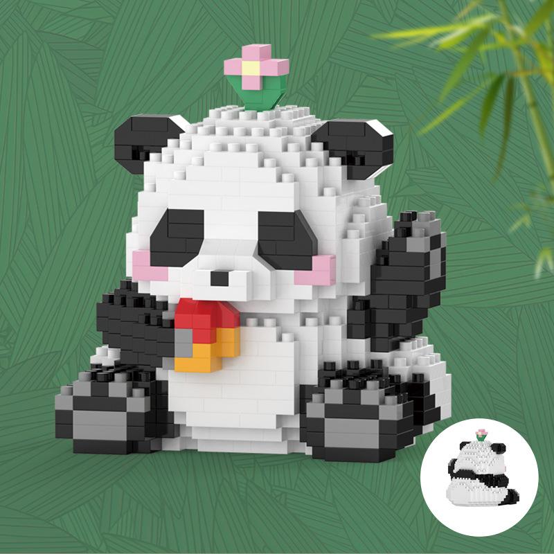 Panda 3D Конструктор Микро Кирпич Мелкие Частицы Собранный Алмазный Строительный Блок для Детей Мальчиков 6-10 Лет Игры Детский Подарок
