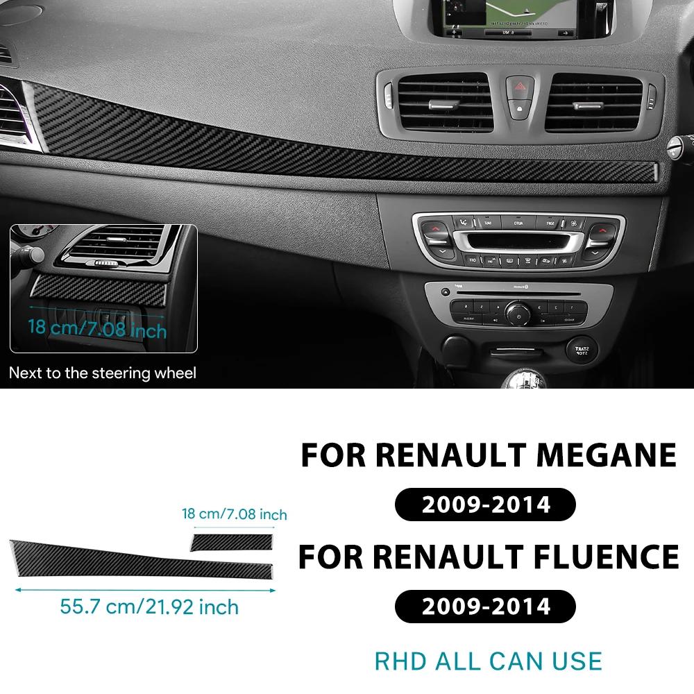 Настоящая мягкая наклейка из углеродного волокна для Renault Fluence Megane RS 2009 2010 2011 2012 2013 2014 LHD RHD Панель приборов Декоративная полоса