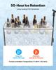 VEVOR 75.71 L Rolling Ice Chest Cart, with 2-Stage Telescopic Pull Handle and 2 Swivel Casters