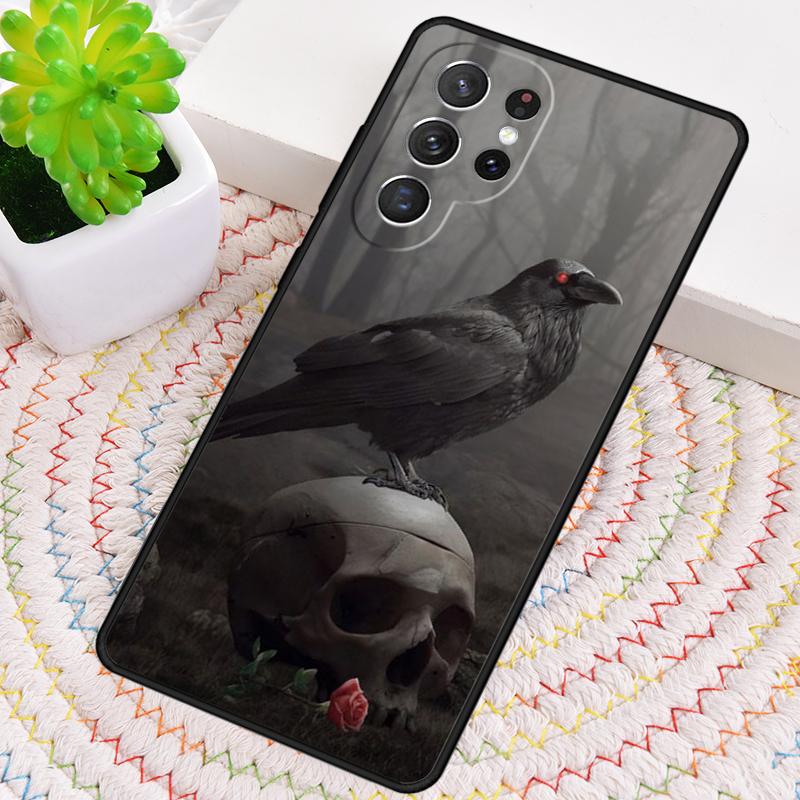 Чехол для телефона с узором Череп Ворона для Samsung Galaxy note 10 pro S26 S25 S24 S23 S22 Ultra Plus S21 FE S20 Ударопрочный Чехол
